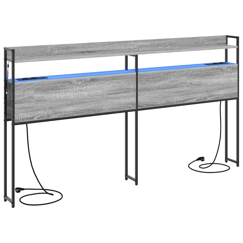 Tête de lit avec étagère Sonoma gris 180 cm Bois d'ingénierie - XIOS