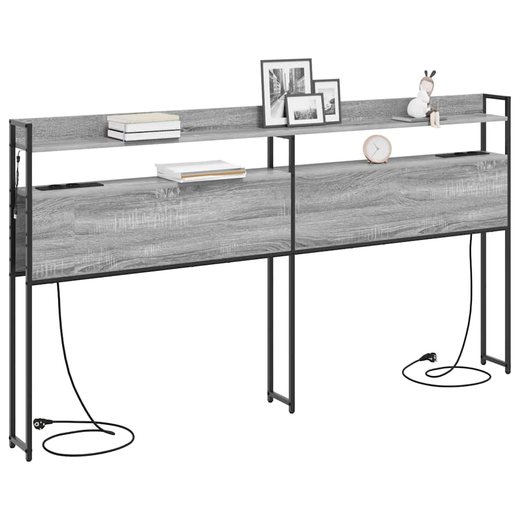 Tête de lit avec étagère Sonoma gris 180 cm Bois d'ingénierie - XIOS