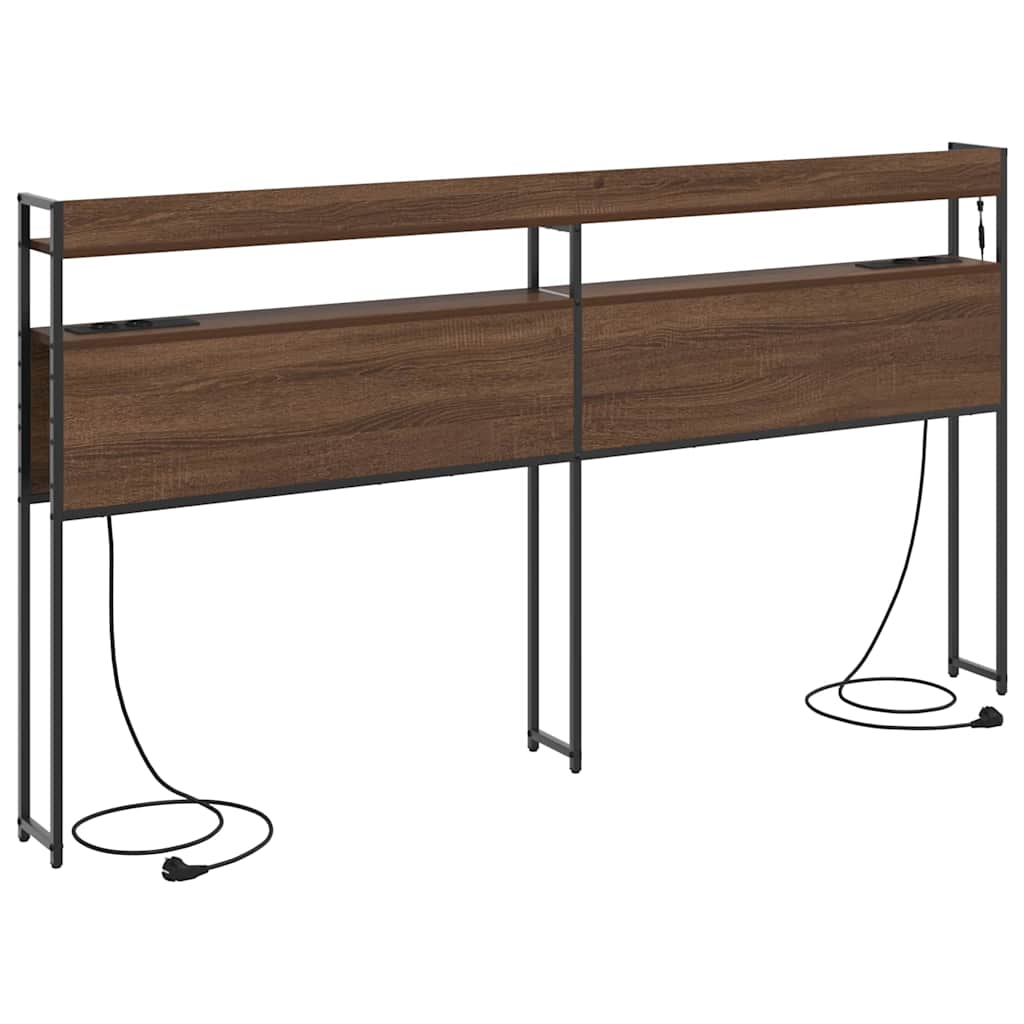 Tête de lit avec étagère Chêne marron 180 cm Bois d'ingénierie