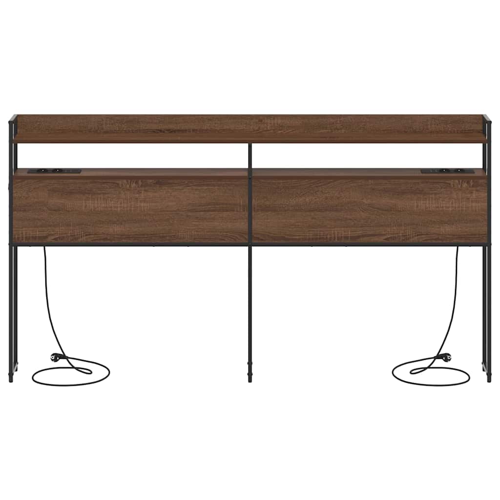 Tête de lit avec étagère Chêne marron 180 cm Bois d'ingénierie