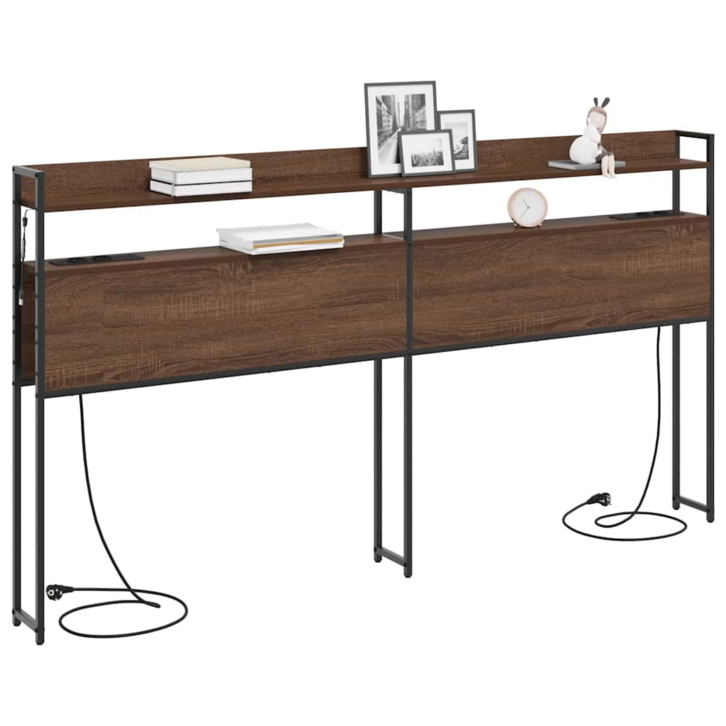 Tête de lit avec étagère Chêne marron 180 cm Bois d'ingénierie