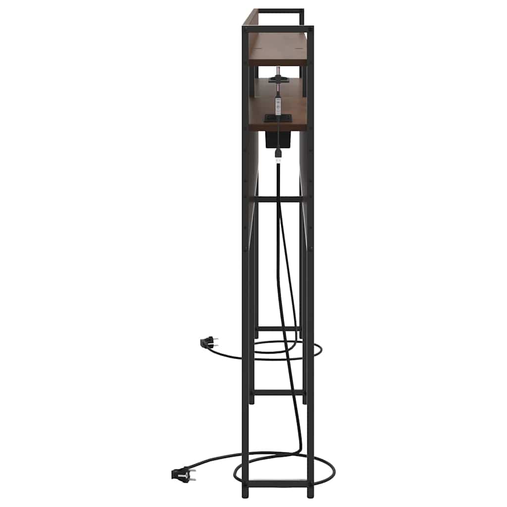 Tête de lit avec étagère Chêne marron 180 cm Bois d'ingénierie