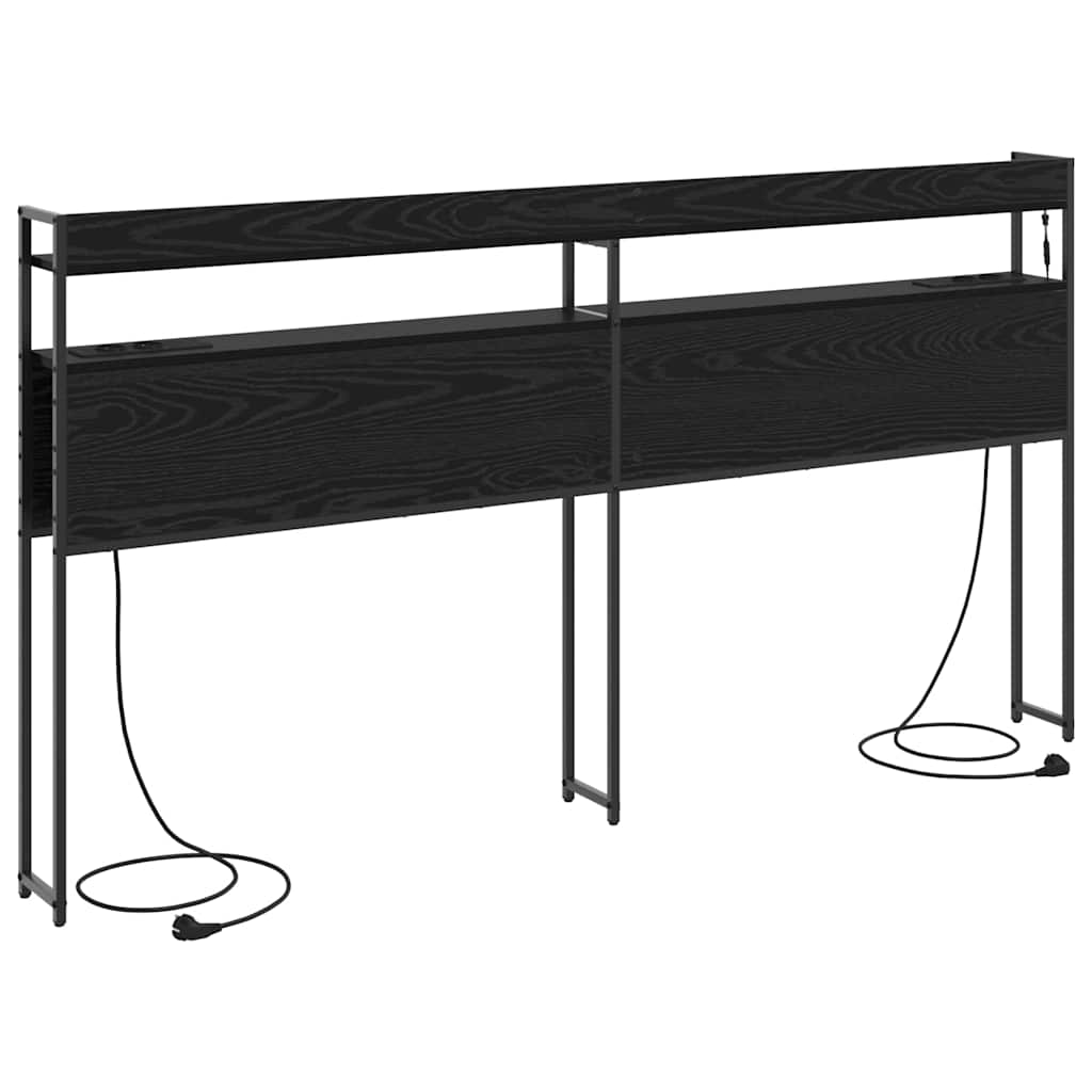 Tête de lit avec étagère Chêne noir 200 cm Bois d'ingénierie - XIOS