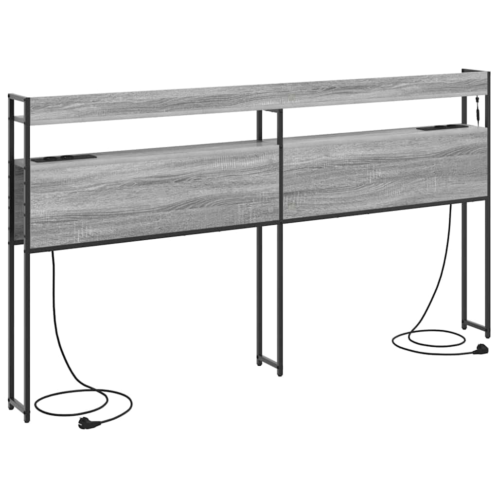 Tête de lit avec étagère Sonoma gris 200 cm Bois d'ingénierie - XIOS