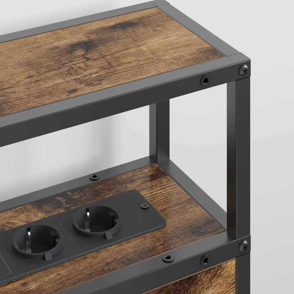 Tête de lit de rangement Chêne fumé 120 cm Bois d'ingénierie