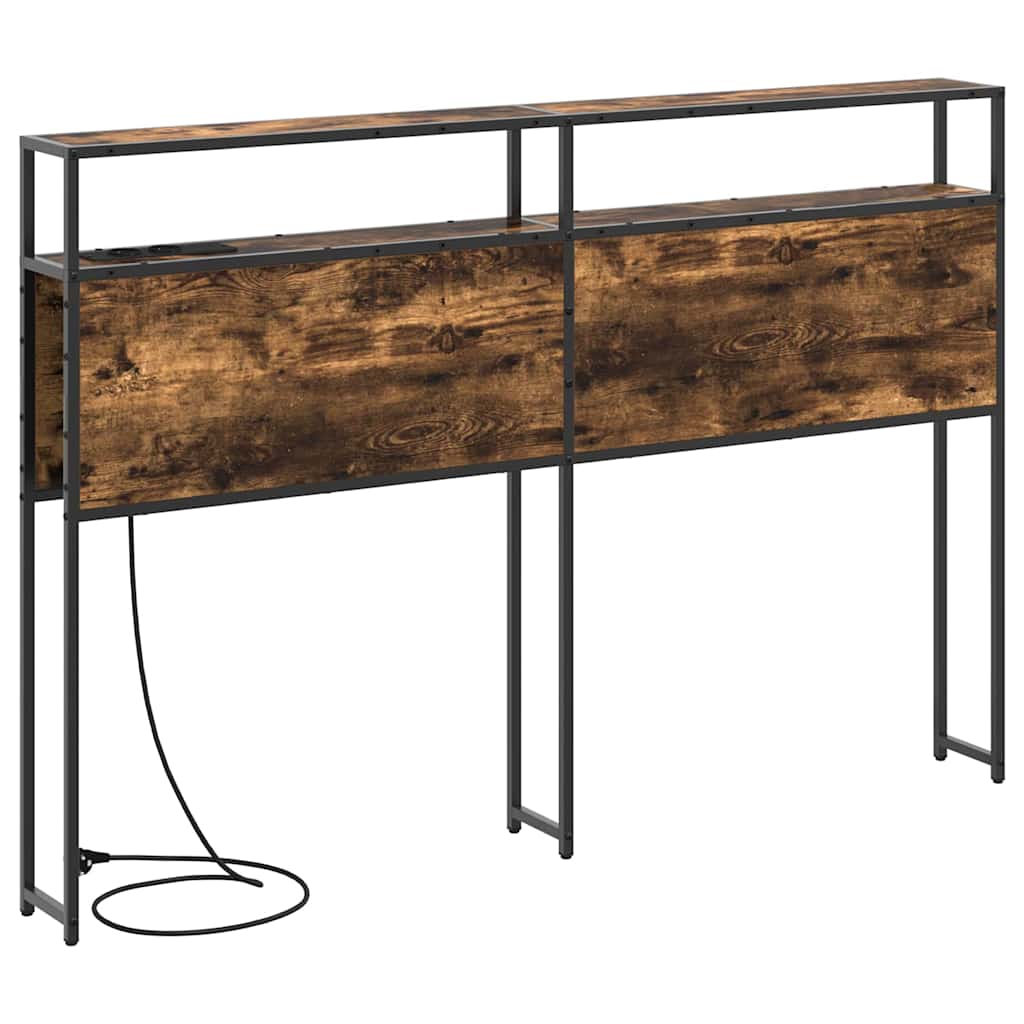 Tête de lit de rangement Chêne fumé 120 cm Bois d'ingénierie
