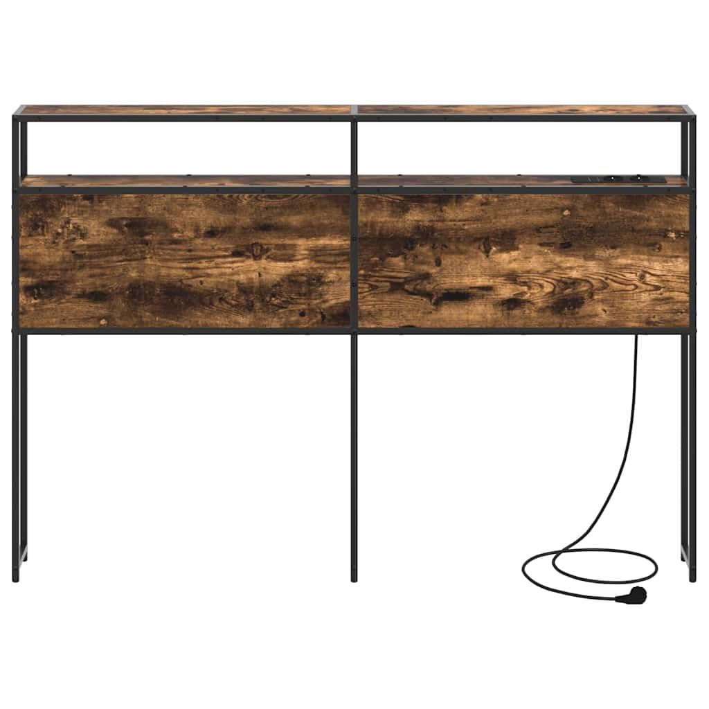 Tête de lit de rangement Chêne fumé 120 cm Bois d'ingénierie