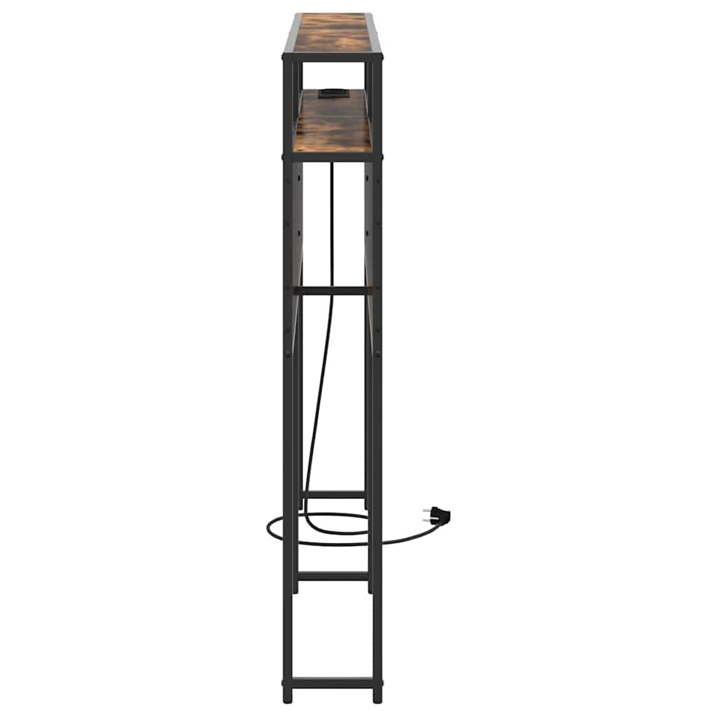 Tête de lit de rangement Chêne fumé 120 cm Bois d'ingénierie