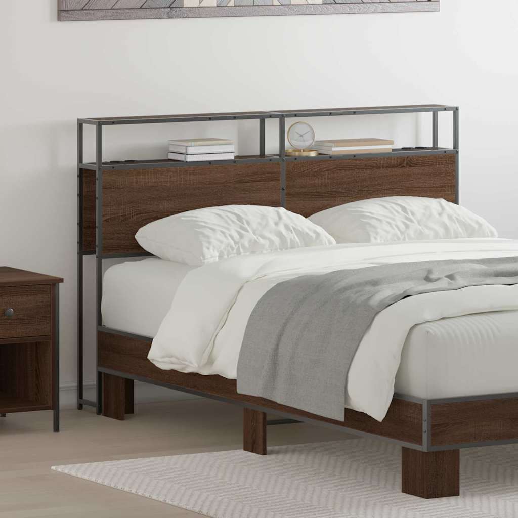 Tête de lit de rangement Chêne marron 120 cm Bois d'ingénierie - XIOS