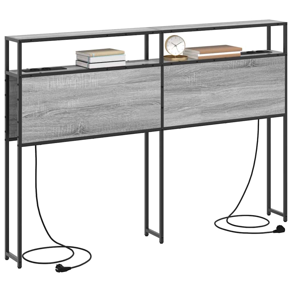 Tête de lit de rangement Sonoma gris 135 cm Bois d'ingénierie