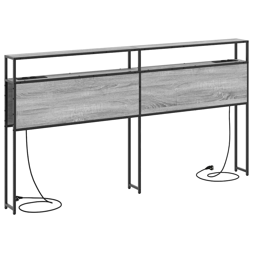 Tête de lit de rangement Sonoma gris 200 cm Bois d'ingénierie - XIOS