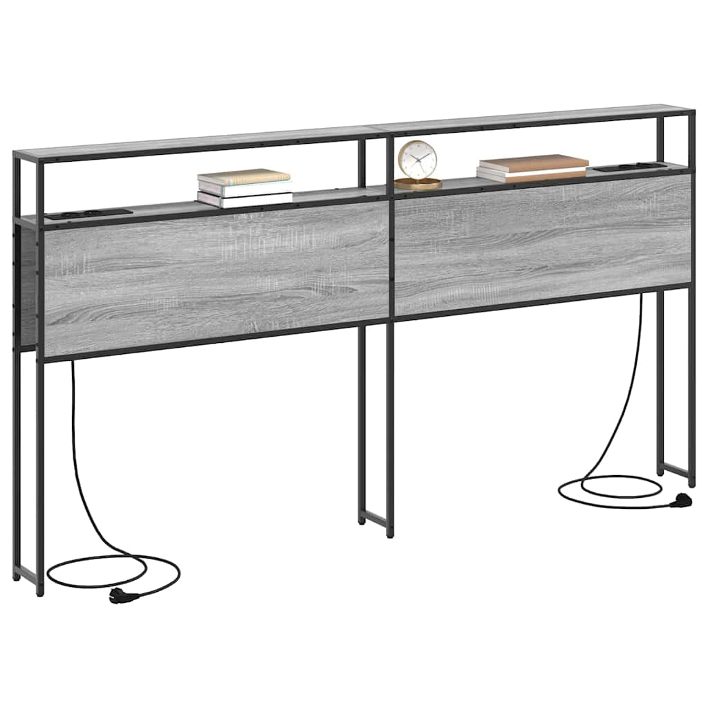 Tête de lit de rangement Sonoma gris 200 cm Bois d'ingénierie - XIOS