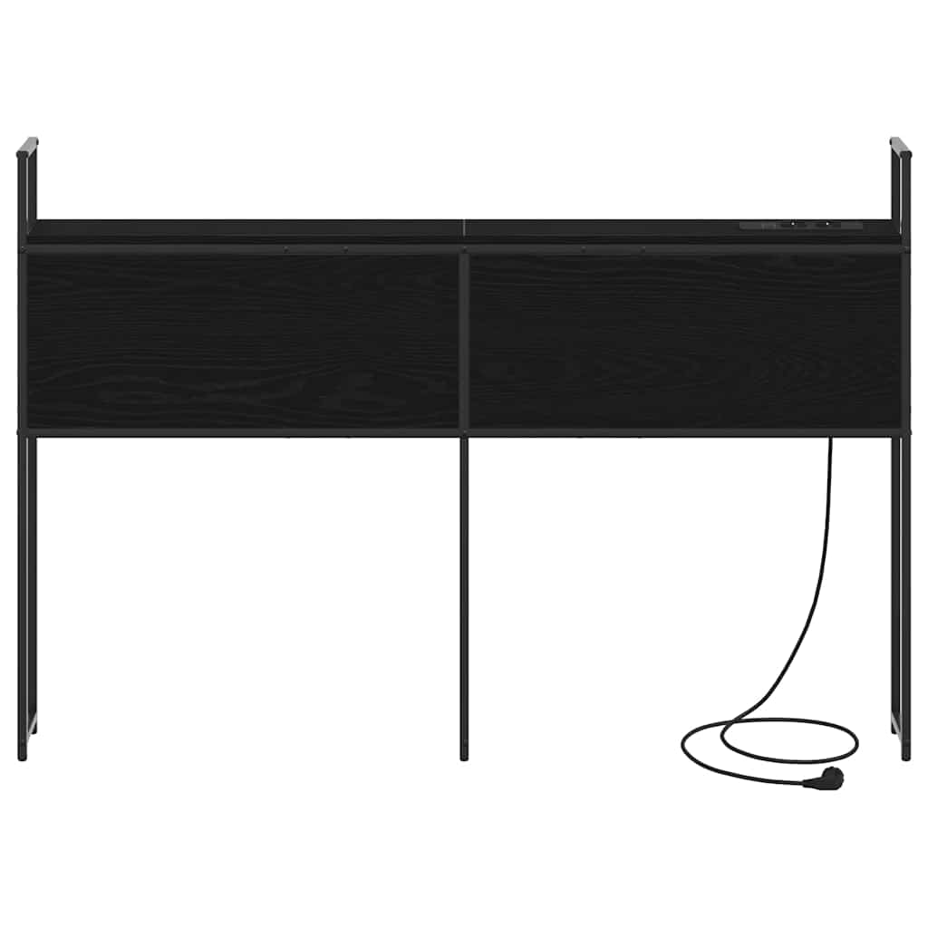 Headboard de Rangement avec Station de Charge Chêne noir 120 cm - XIOS