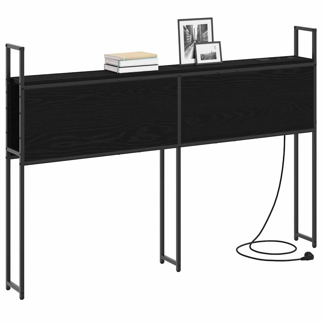 Headboard de Rangement avec Station de Charge Chêne noir 120 cm - XIOS