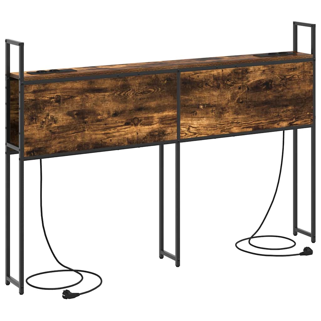Headboard de Rangement avec Station de Charge Chêne fumé 140 cm - XIOS