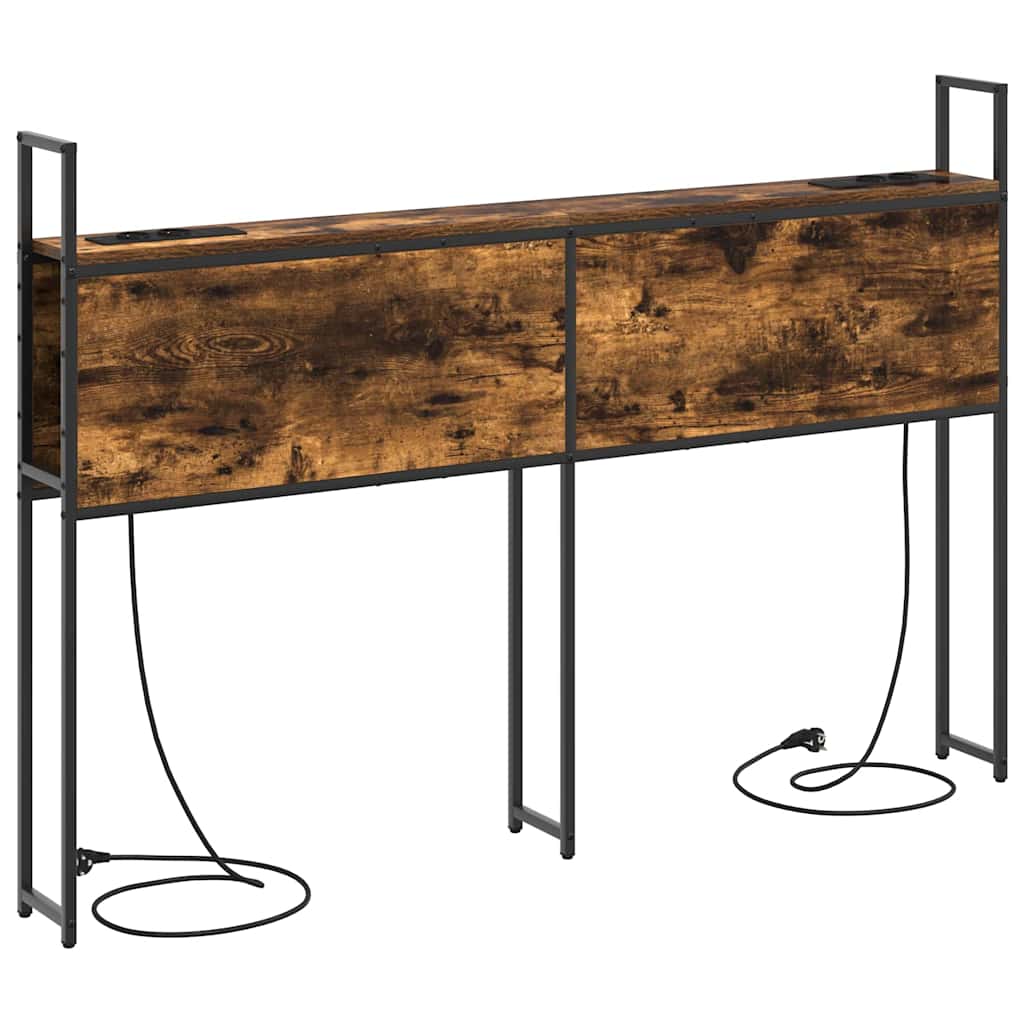 Headboard de Rangement avec Station de Charge Chêne fumé 140 cm - XIOS