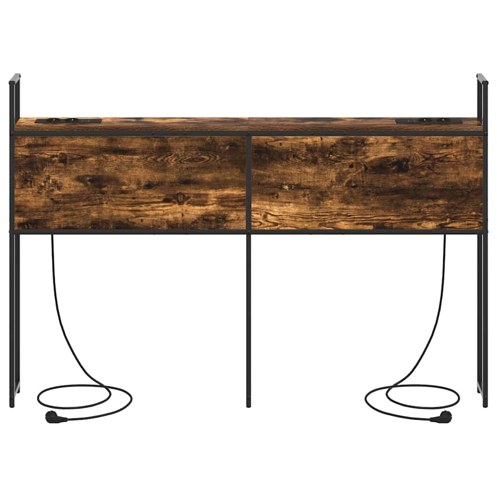 Headboard de Rangement avec Station de Charge Chêne fumé 140 cm - XIOS