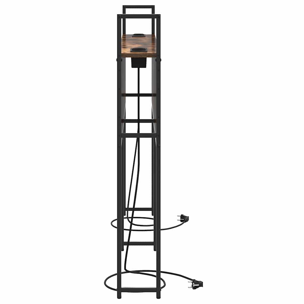 Headboard de Rangement avec Station de Charge Chêne fumé 140 cm - XIOS