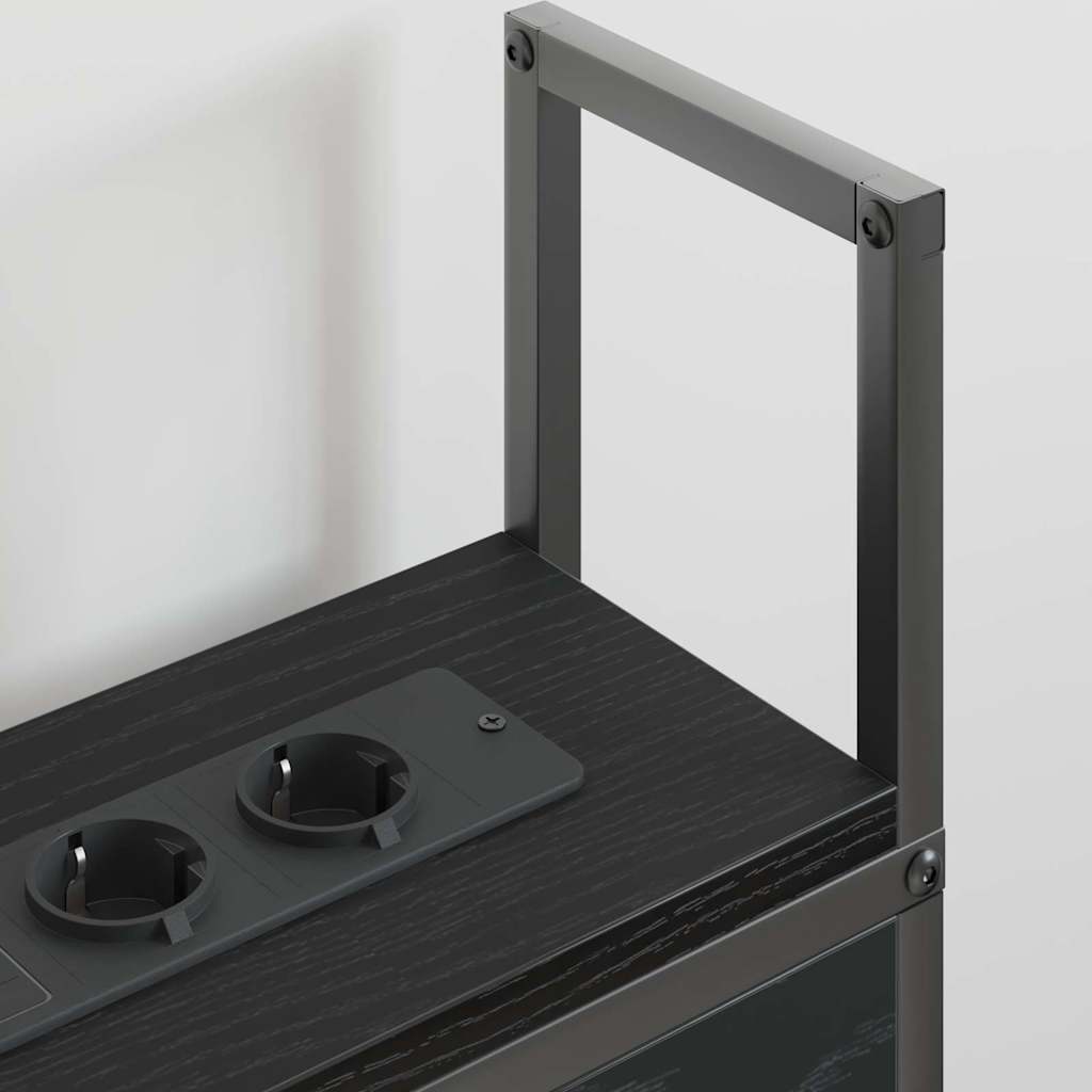 Headboard de Rangement avec Station de Charge Chêne noir 150 cm