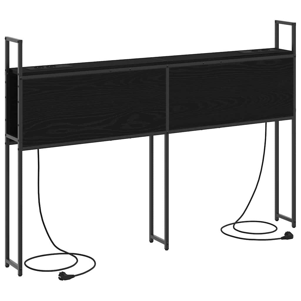 Headboard de Rangement avec Station de Charge Chêne noir 150 cm