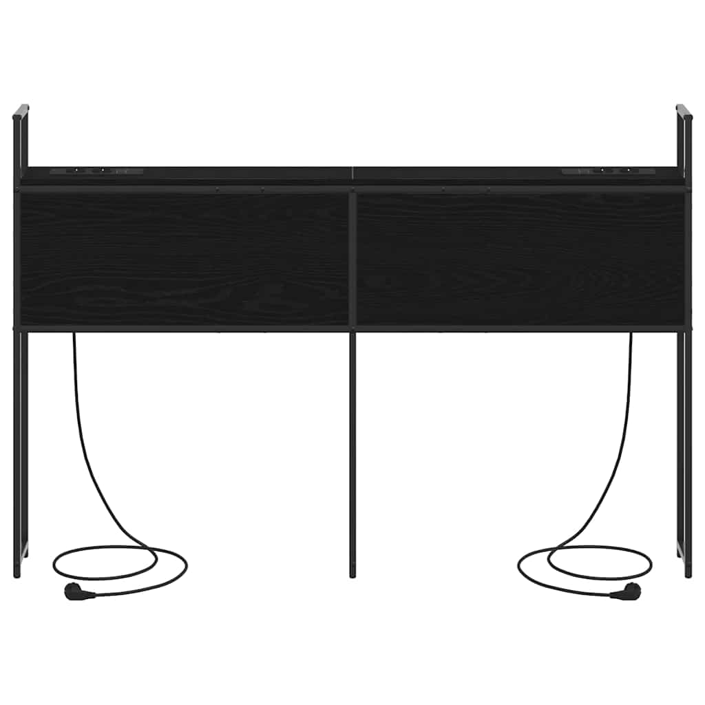 Headboard de Rangement avec Station de Charge Chêne noir 150 cm