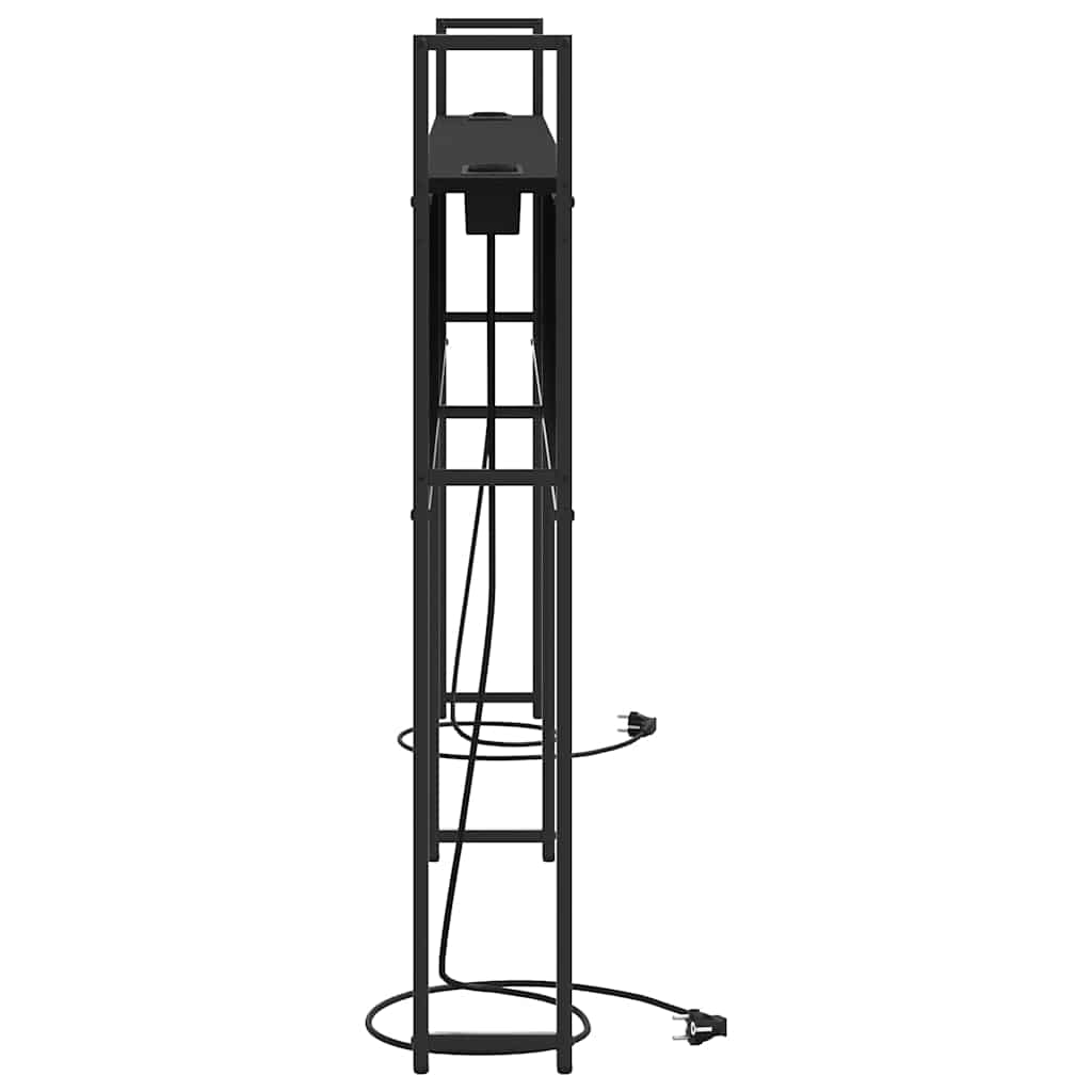 Headboard de Rangement avec Station de Charge Chêne noir 200 cm