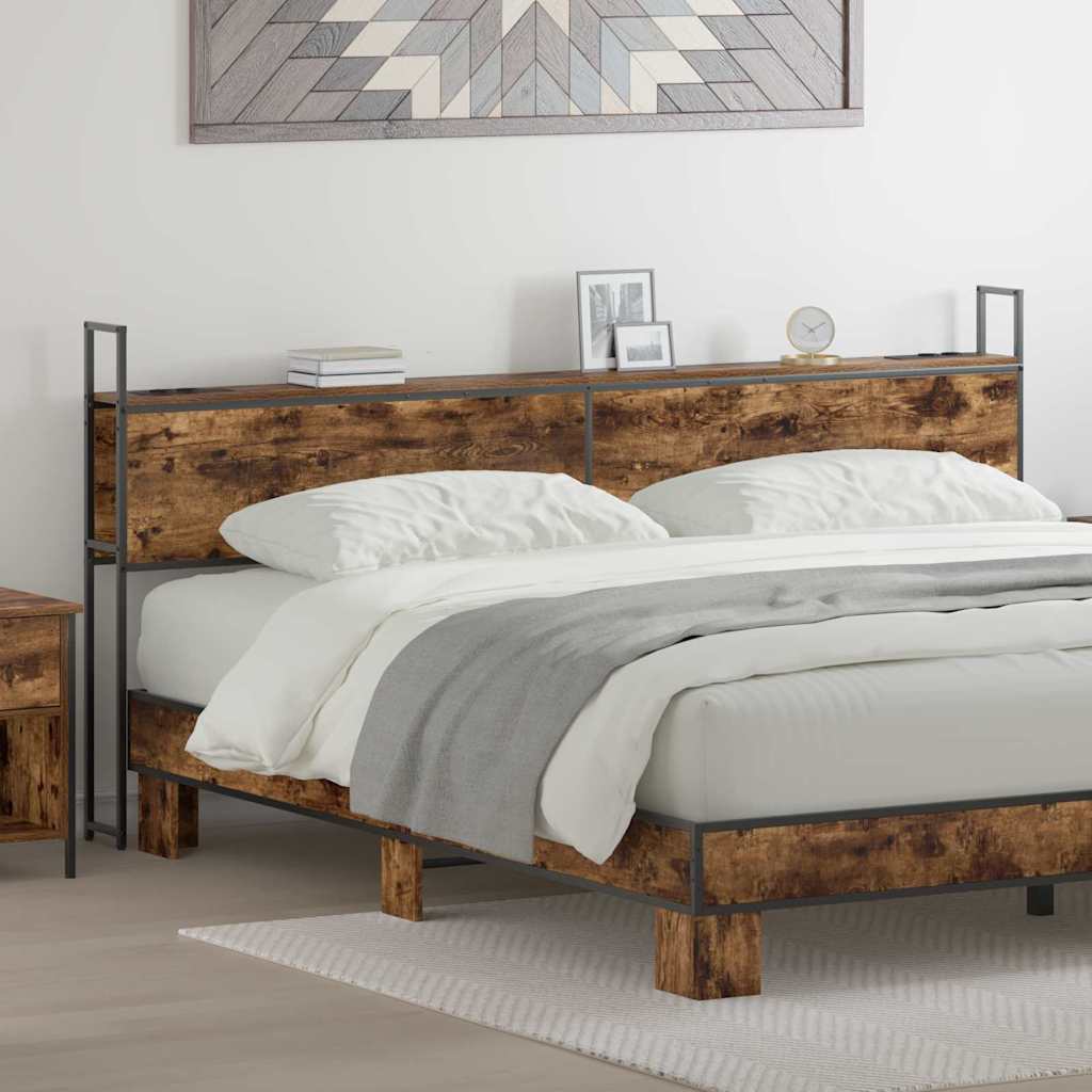 Headboard de Rangement avec Station de Charge Chêne fumé 200 cm - XIOS