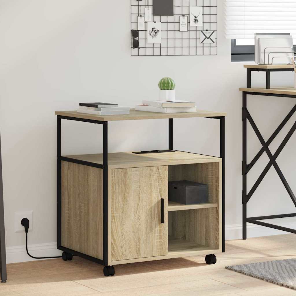 Cabinet de Bureau avec roue Chêne sonoma 61 x 46 x 67 cm
