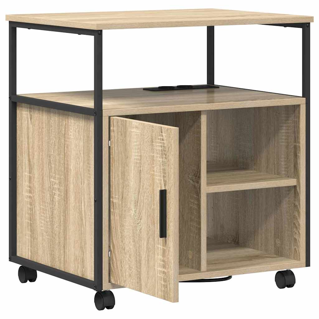 Cabinet de Bureau avec roue Chêne sonoma 61 x 46 x 67 cm