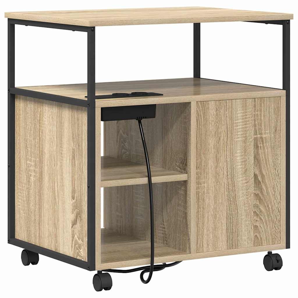 Cabinet de Bureau avec roue Chêne sonoma 61 x 46 x 67 cm