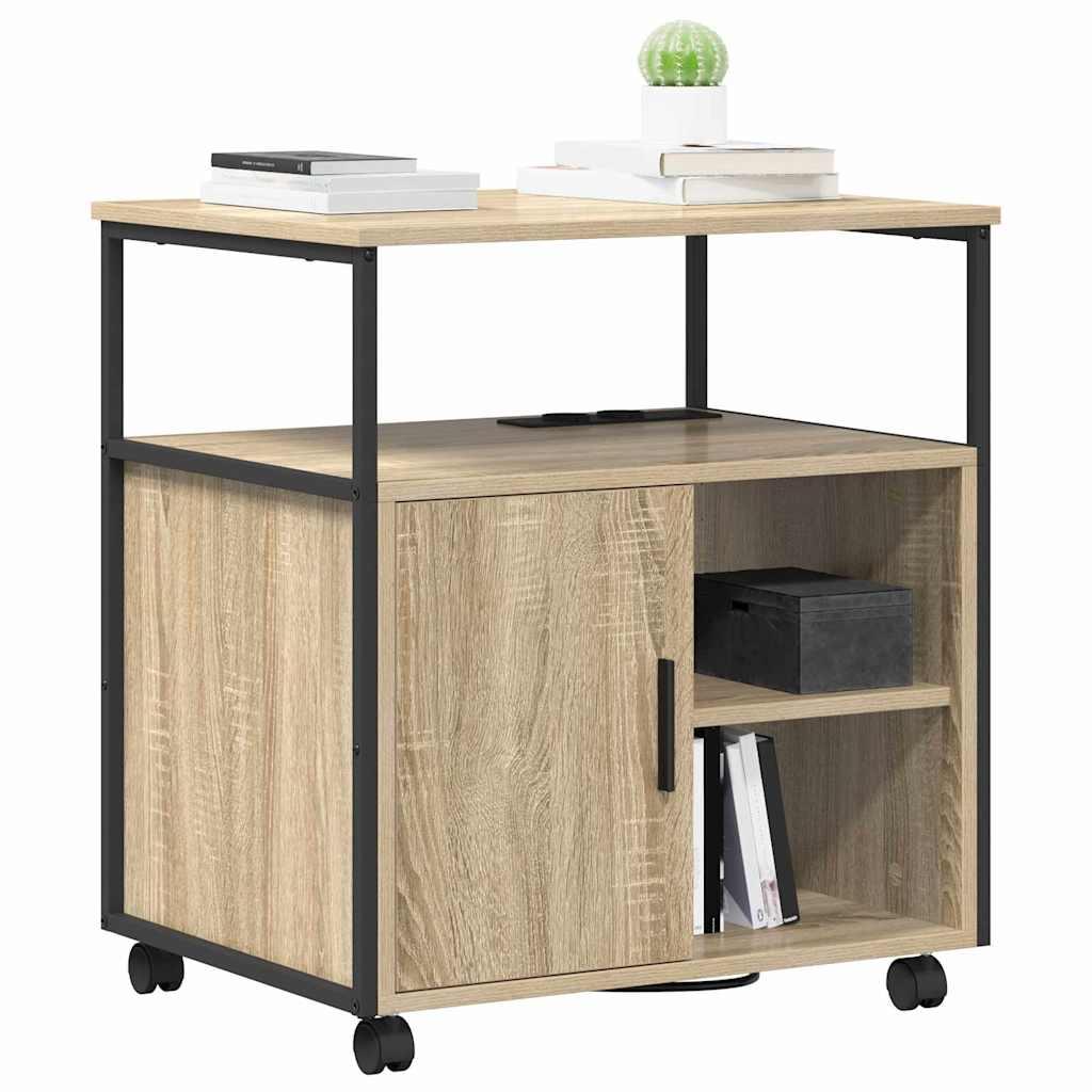 Cabinet de Bureau avec roue Chêne sonoma 61 x 46 x 67 cm