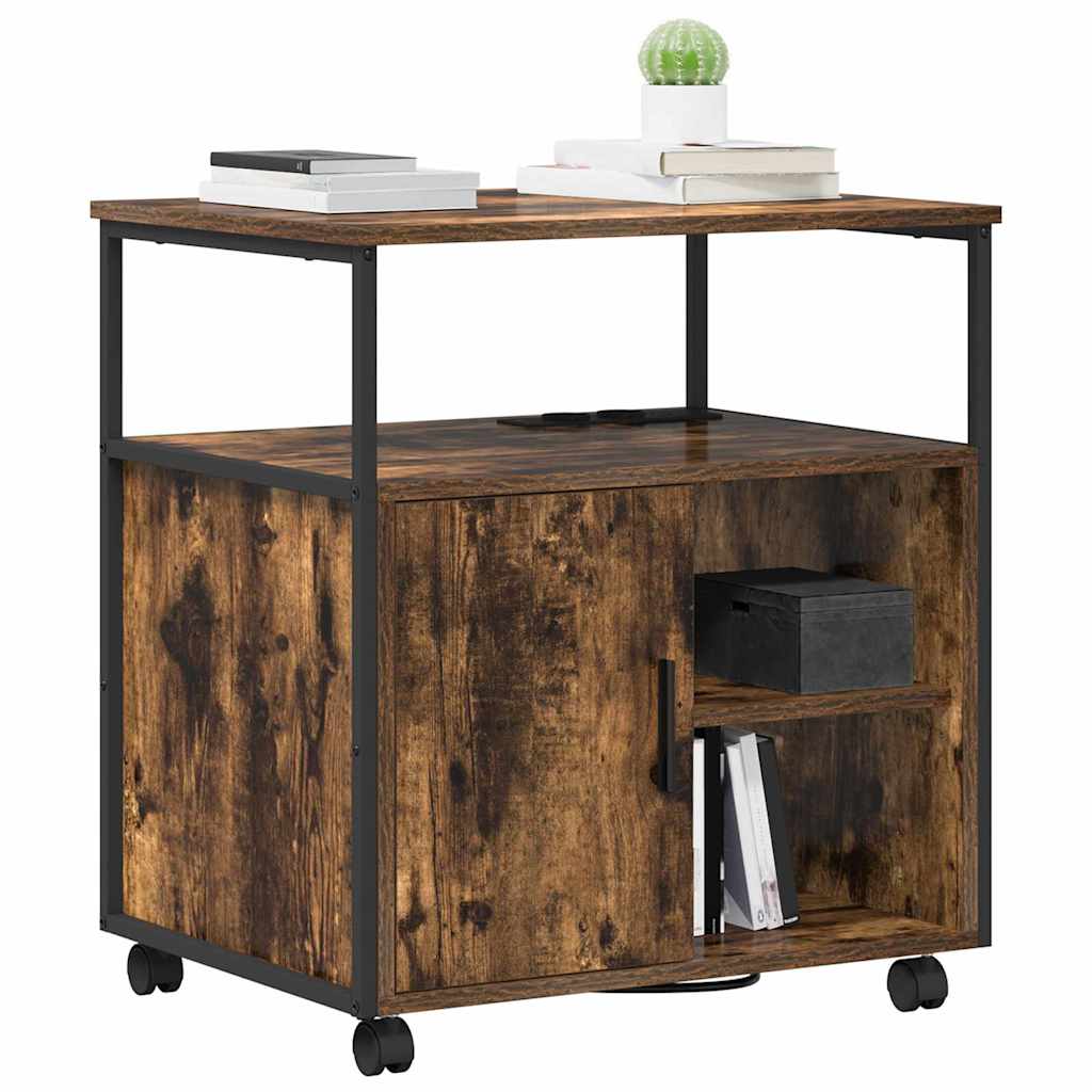 Cabinet de Bureau Chêne fumé 61 x 46 x 67 cm Bois d'ingénierie