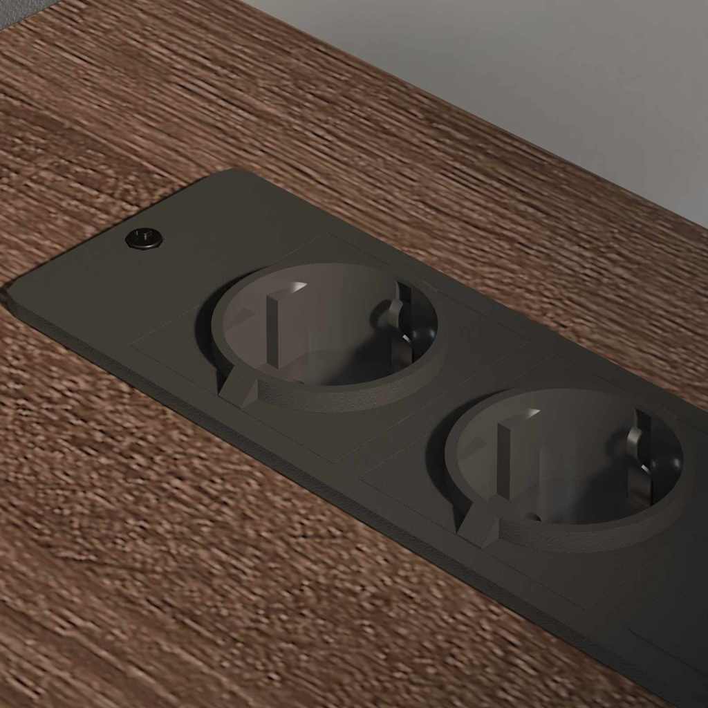 Gabarit de bureau avec station de recharge Chêne marron - XIOS