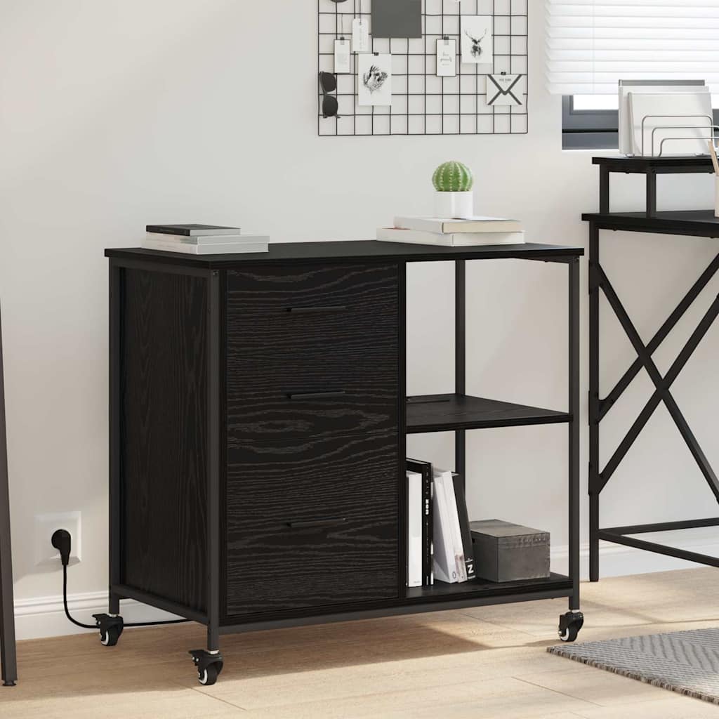 Cabinet de Bureau Chêne noir 76 x 41 x 72 cm Bois d'ingénierie