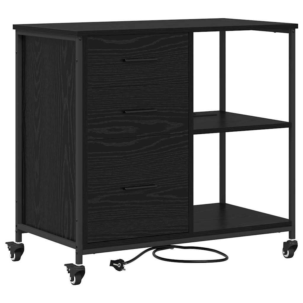 Cabinet de Bureau Chêne noir 76 x 41 x 72 cm Bois d'ingénierie