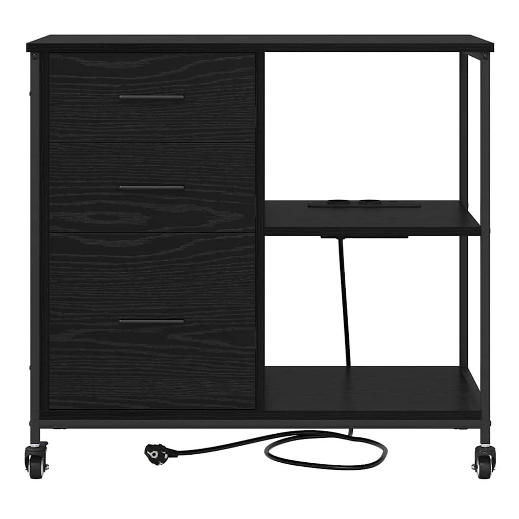 Cabinet de Bureau Chêne noir 76 x 41 x 72 cm Bois d'ingénierie