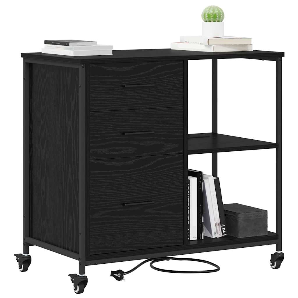 Cabinet de Bureau Chêne noir 76 x 41 x 72 cm Bois d'ingénierie