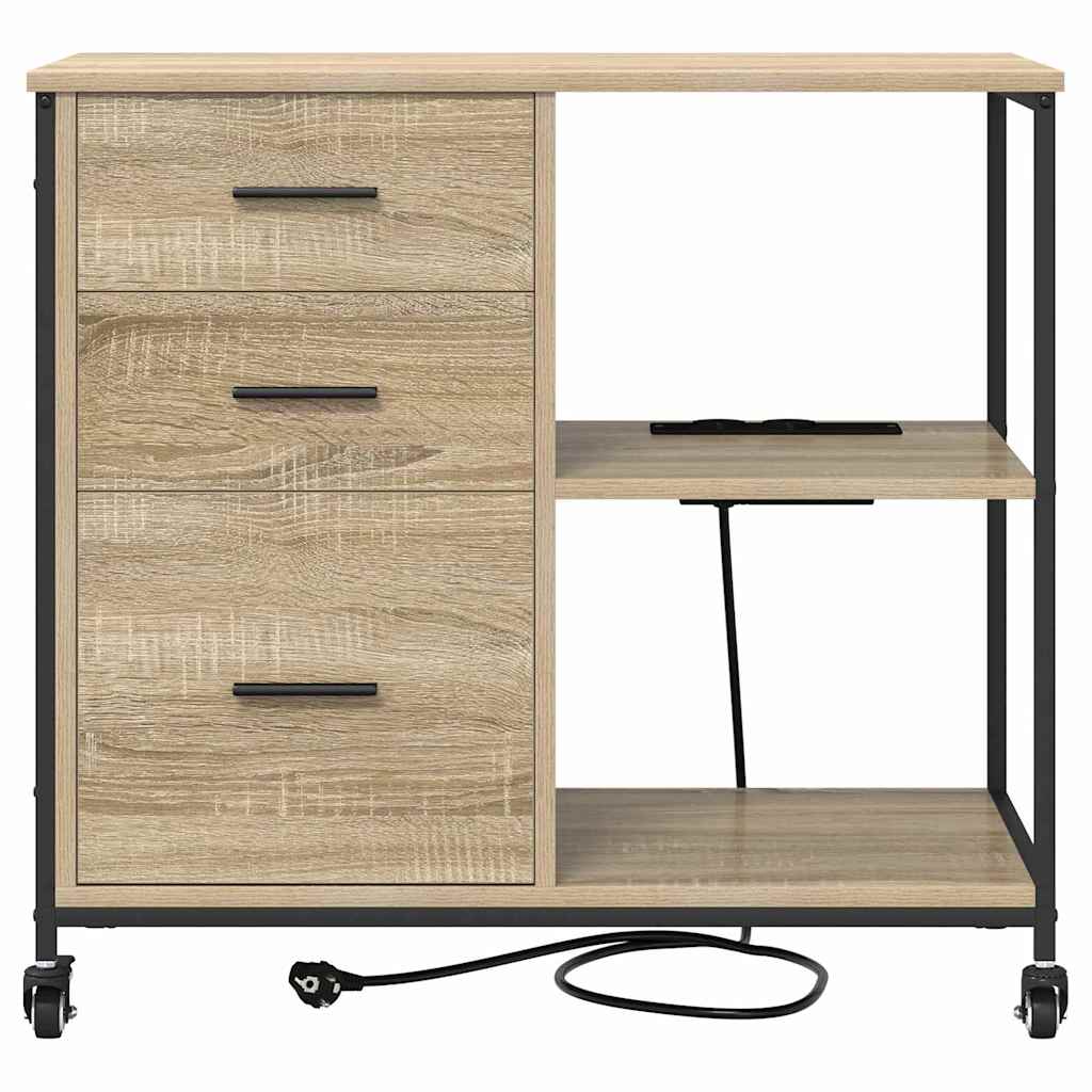 Cabinet de Bureau avec roue Chêne sonoma 76 x 41 x 72 cm - XIOS