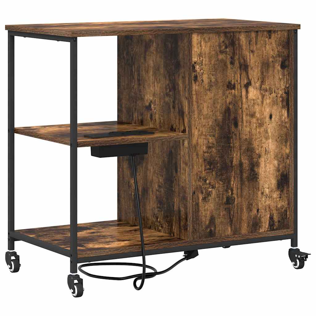 Cabinet de Bureau Chêne fumé 76 x 41 x 72 cm Bois d'ingénierie