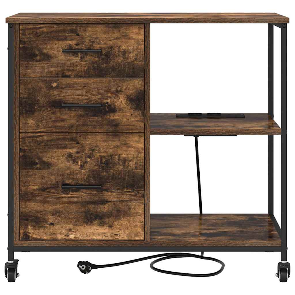 Cabinet de Bureau Chêne fumé 76 x 41 x 72 cm Bois d'ingénierie