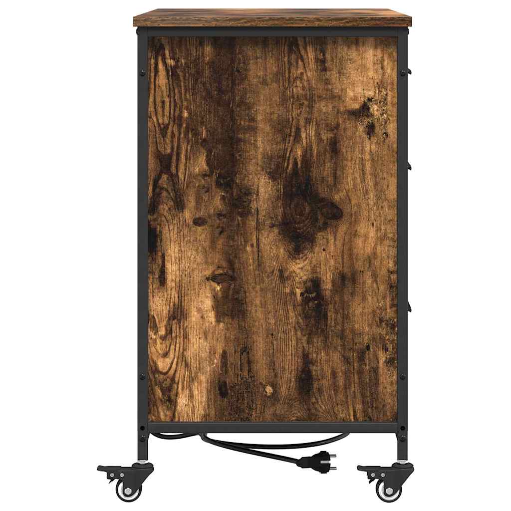 Cabinet de Bureau Chêne fumé 76 x 41 x 72 cm Bois d'ingénierie