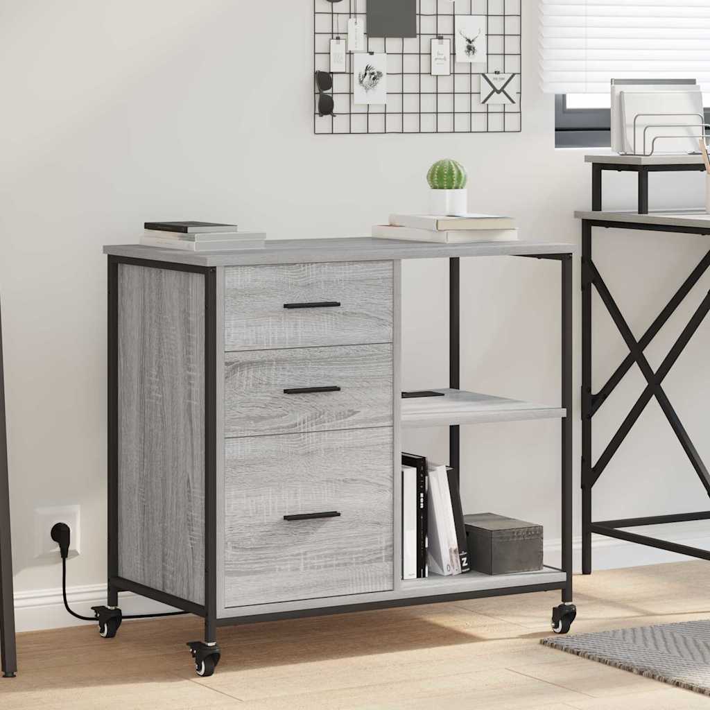 Cabinet de Bureau Sonoma gris 76 x 41 x 72 cm Bois d'ingénierie