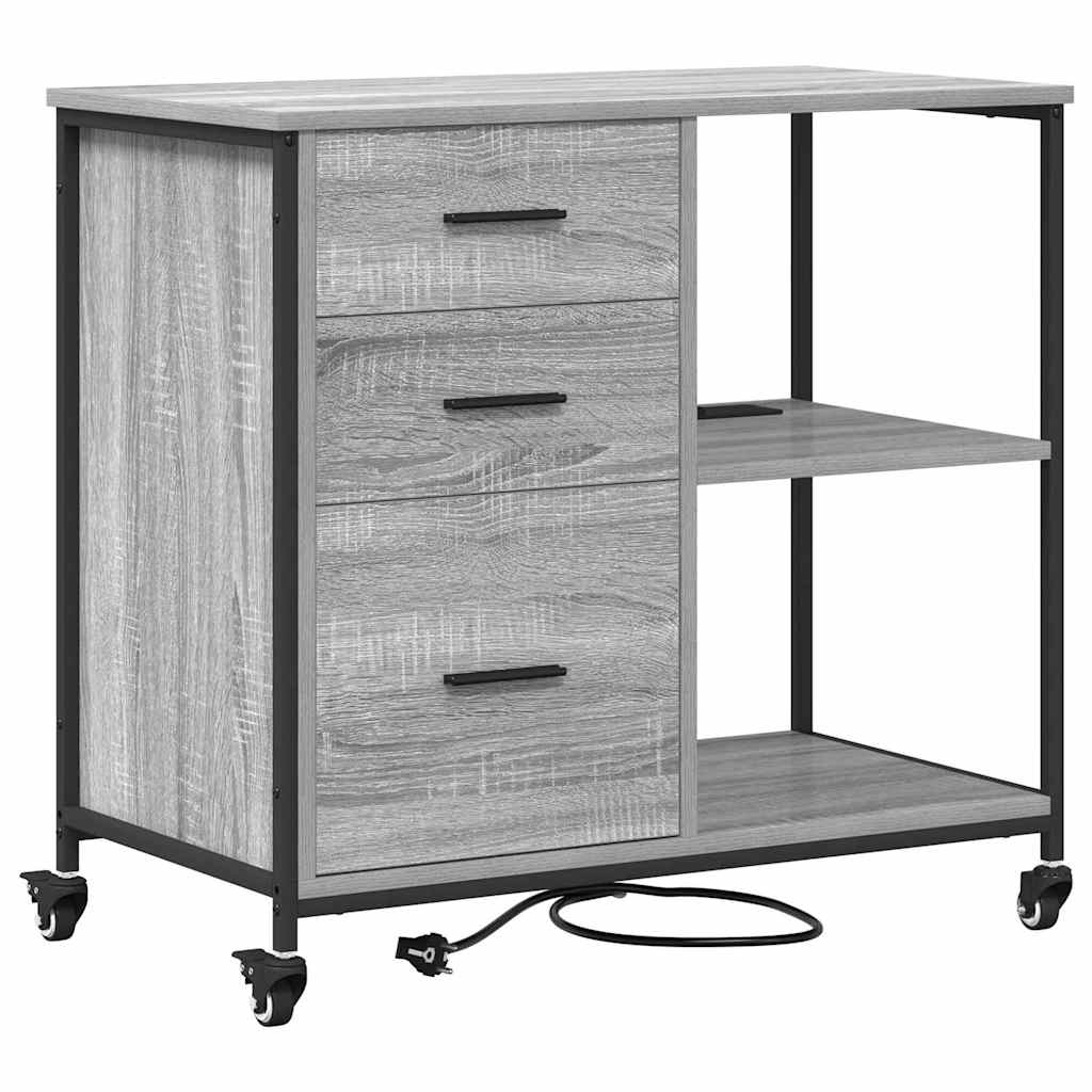Cabinet de Bureau Sonoma gris 76 x 41 x 72 cm Bois d'ingénierie