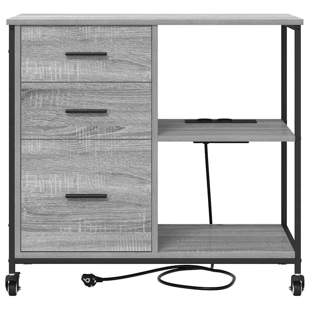 Cabinet de Bureau Sonoma gris 76 x 41 x 72 cm Bois d'ingénierie