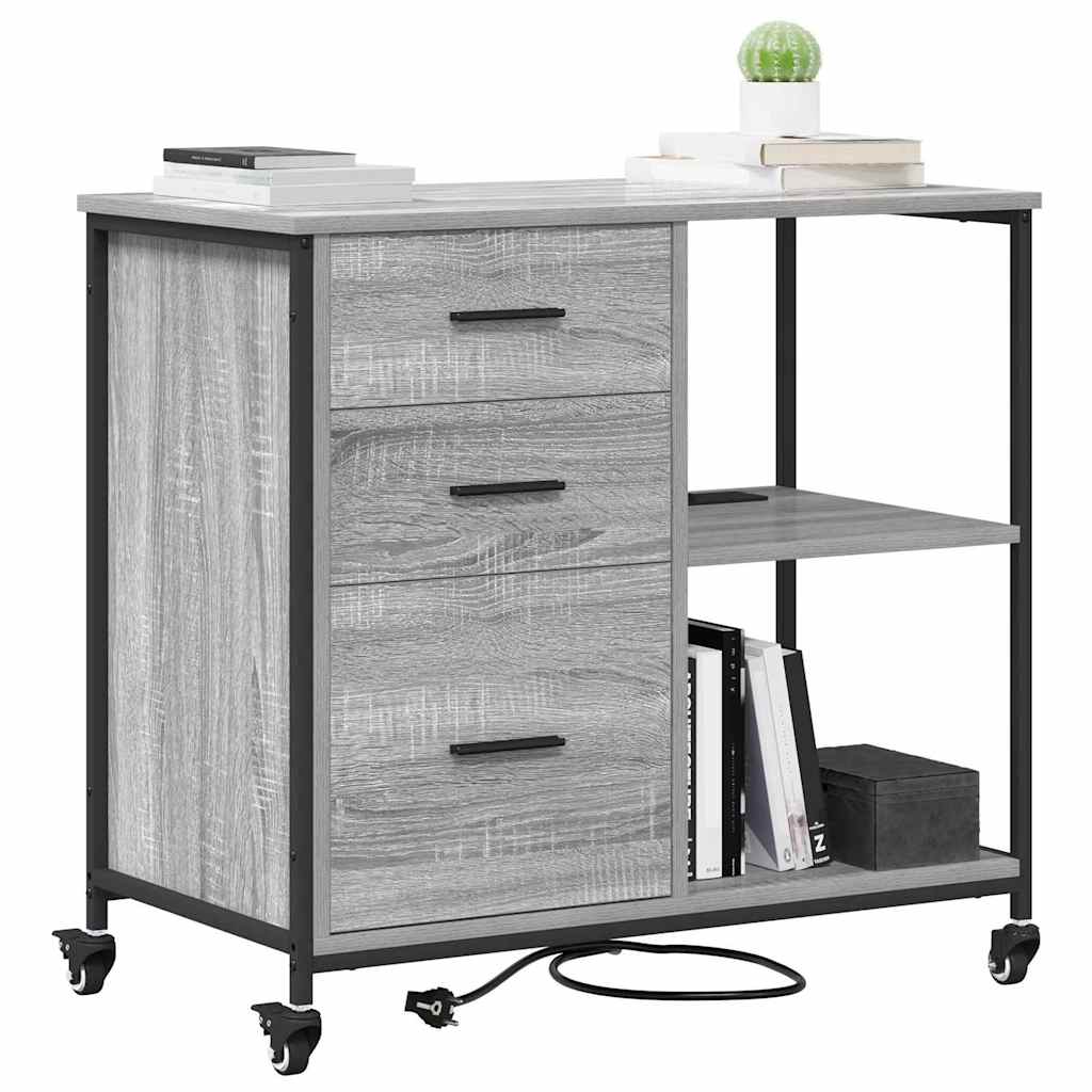 Cabinet de Bureau Sonoma gris 76 x 41 x 72 cm Bois d'ingénierie