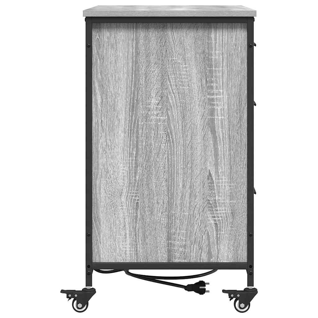 Cabinet de Bureau Sonoma gris 76 x 41 x 72 cm Bois d'ingénierie