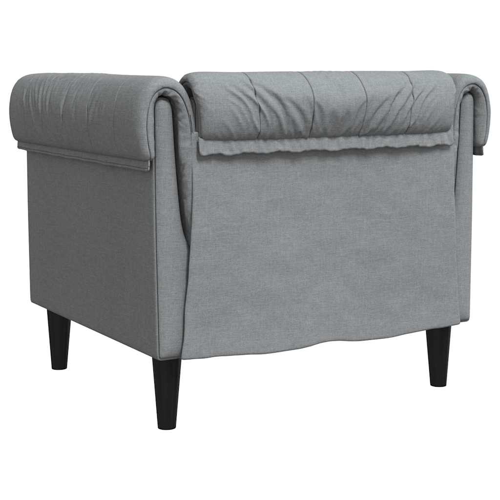 Fauteuil Chesterfield Gris clair 78.5 x 74.5 x 74.5 cm tissu - XIOS