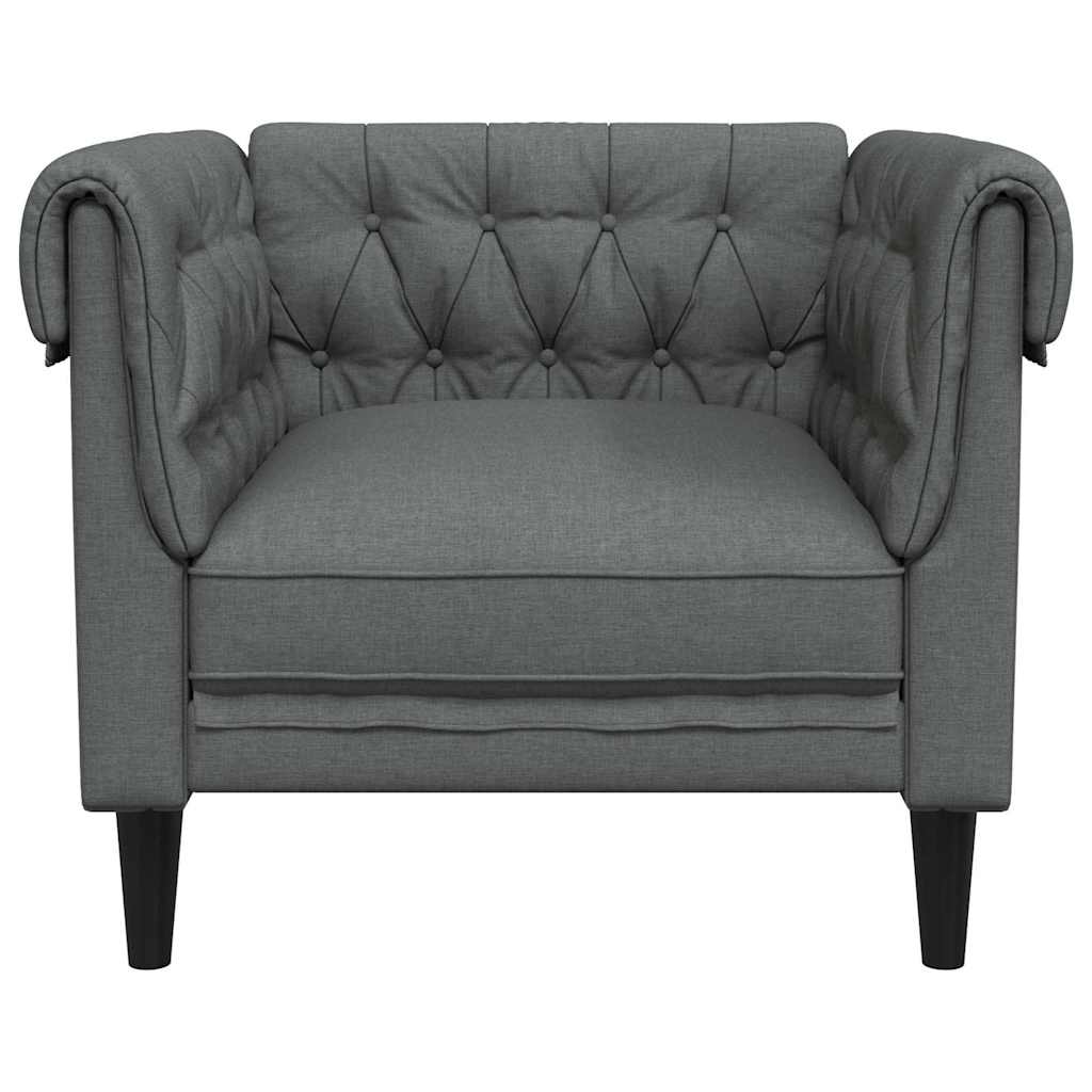Fauteuil Chesterfield Gris foncé 78.5 x 74.5 x 74.5 cm tissu - XIOS