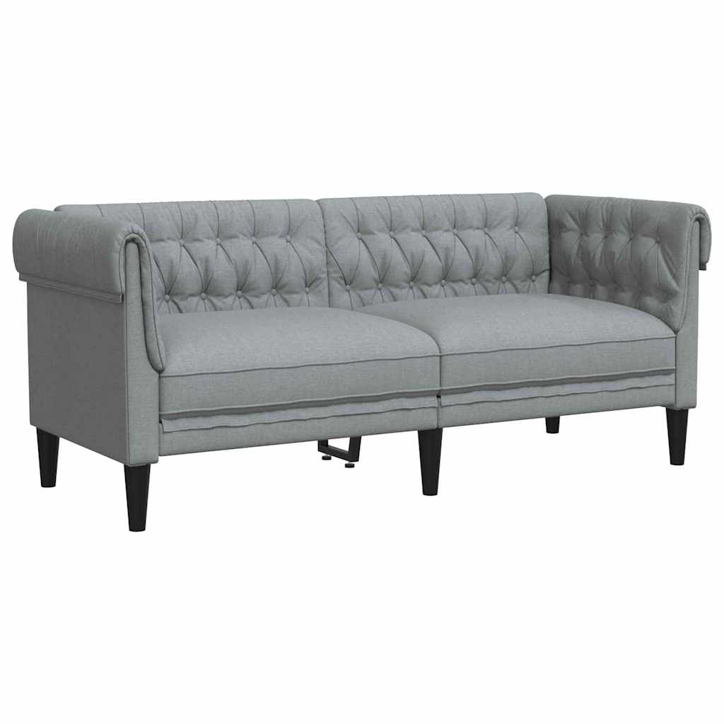 Canapé Chesterfield Gris clair 182.5 x 74.5 x 74.5 cm tissu - XIOS