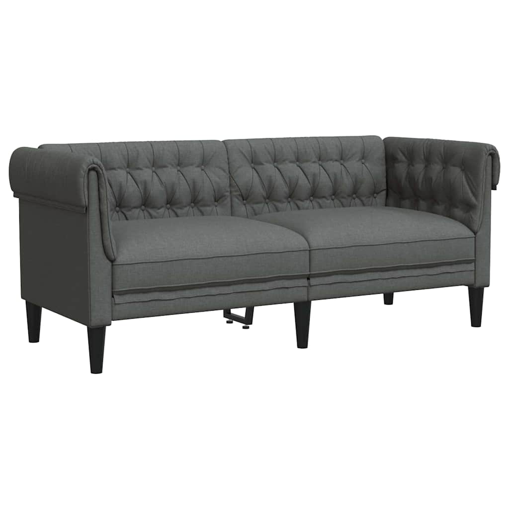 Canapé Chesterfield Gris foncé 182.5 x 74.5 x 74.5 cm tissu - XIOS